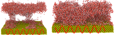 Acoustothermal atomization of water nanofilms